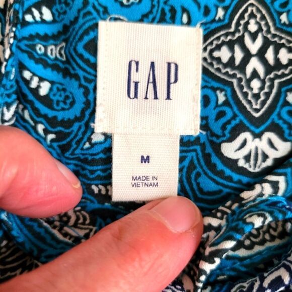 EC GAP TEAL BOHO FLOWY BLOUSE SZ. M - Picture 5 of 5